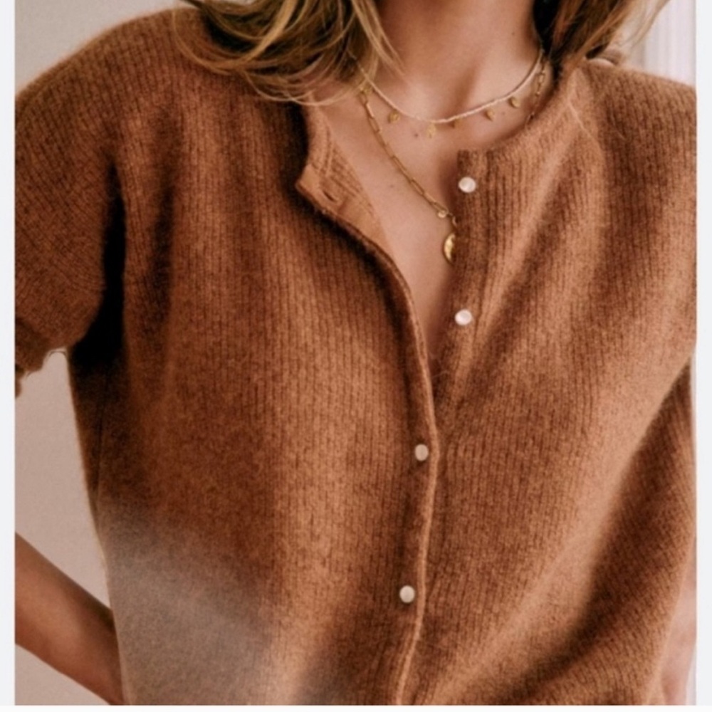 Sezane Gaspard Cardigan Camel Size SMALL